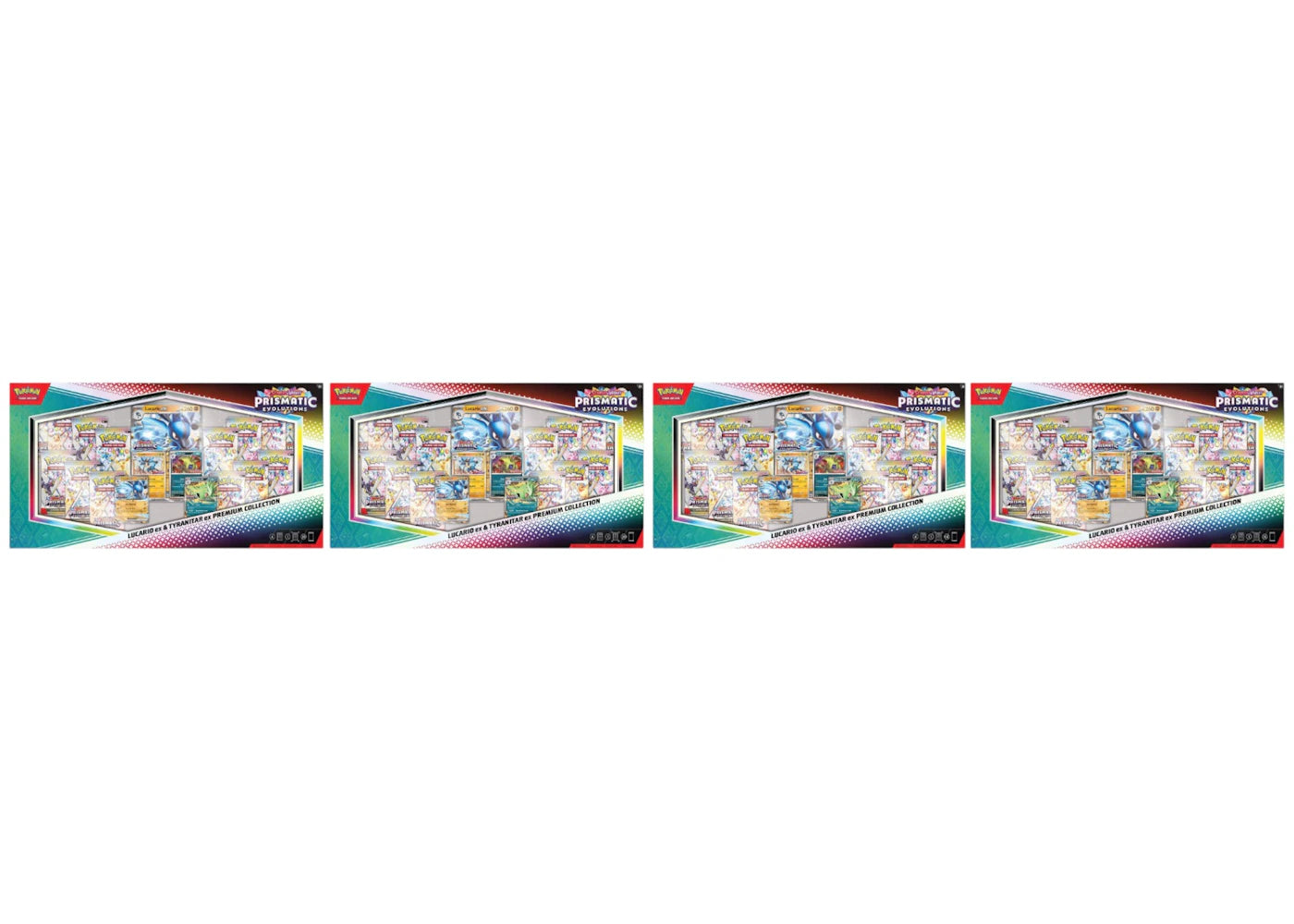 Pokemon Prismatic Evolutions Lucario ex & Tyranitar ex Premium Collection  4x Lot 2025 Pokémon Scarlet & Violet