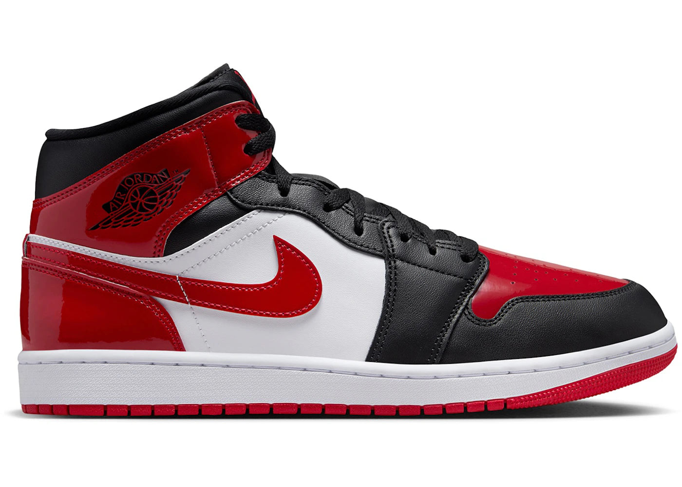 Jordan 1 Mid SE Patent Bred Toe