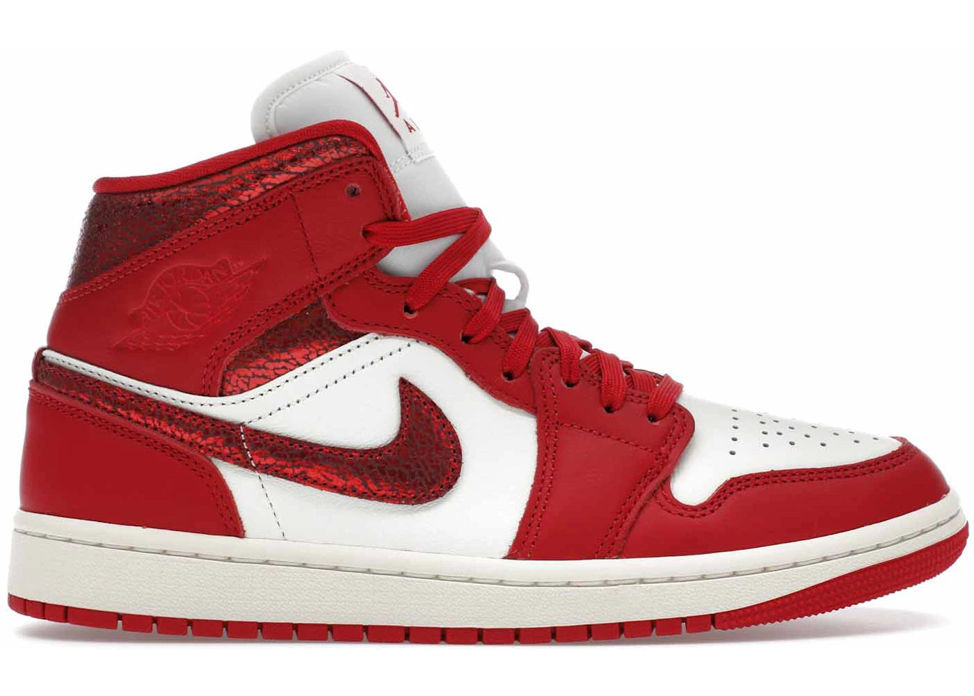 Jordan 1 Mid SE Red Cracked Leather