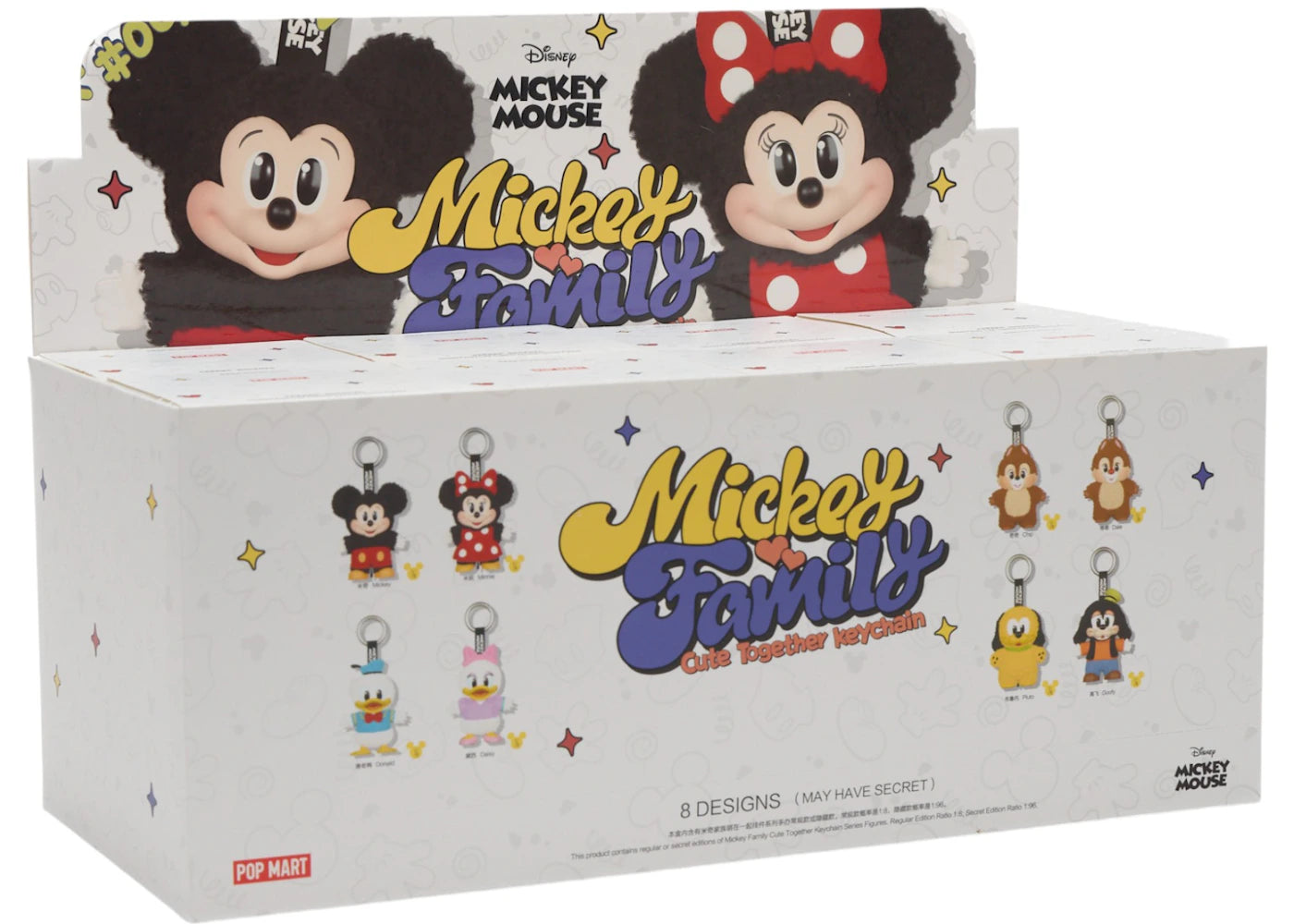 Pop Mart Disney Mickey Family Together Series Plush Keychain Sealed Case